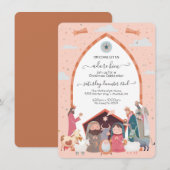 Religiöse Weihnachtskrippe Party Einladung (Vorne/Hinten)