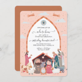 Religiöse Weihnachtskrippe Party Einladung