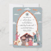 Religiöse Weihnachtskrippe Party Einladung (Vorderseite)