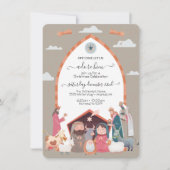 Religiöse Weihnachtskrippe Party Einladung (Vorderseite)