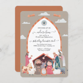 Religiöse Weihnachtskrippe Party Einladung