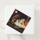 Religiöse Weihnachtskrippe Szene Gold Script Geschenkanhänger (Beispiel)