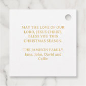 Religiöse Weihnachtskrippe Szene Gold Script Geschenkanhänger (Rückseite)