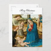 Religiöse Weihnachtskrippen Christlicher Segen Feiertagspostkarte (Vorne/Hinten)