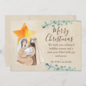 Religiöse Weihnachtskrippen Feiertagskarte (Vorne/Hinten)