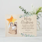 Religiöse Weihnachtskrippen Feiertagskarte (Stehend Vorderseite)