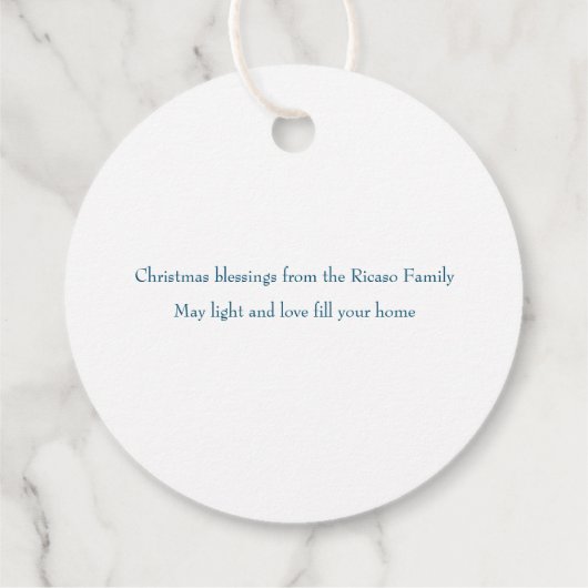 Religiöse Weihnachtskrippen Geschenkanhänger (Rückseite)