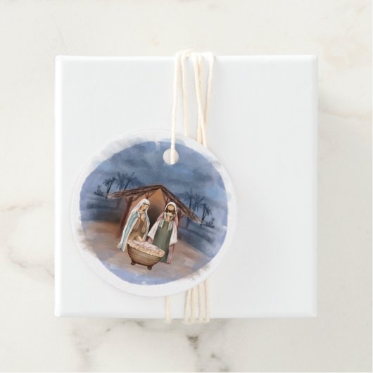 Religiöse Weihnachtskrippen Geschenkanhänger (Beispiel)