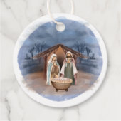 Religiöse Weihnachtskrippen Geschenkanhänger (Vorderseite)