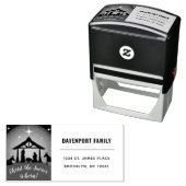 Religiöse Weihnachtskrippen-Rücksendeadresse Permastempel (Beispiel)