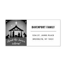 Religiöse Weihnachtskrippen-Rücksendeadresse