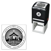 Religiöse Weihnachtskrippen-Rücksendeadresse Permastempel (Beispiel)