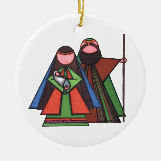 Religiöse Weihnachtsverzierung Keramikornament (Vorne)