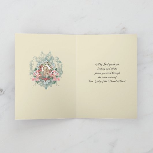 Religiöse Wohlbefinden Jungfrau Mary Katholic Card Karte (Innenseite)