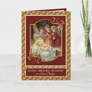 Religiöser Baby Jesus Weihnachtsengel Bischof Feiertagskarte
