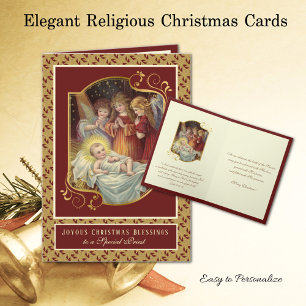 Religiöser Baby Jesus Weihnachtsengel Priester Feiertagskarte