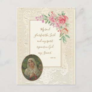 Religiöser Bibelvers Jungfrau Maria Floral Postkarte