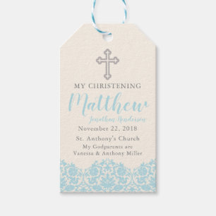 Religiöser blauer Umbau Geschenkanhänger