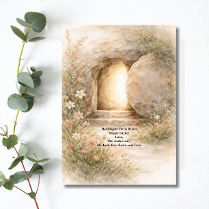 Religiöser Christ Katholik Jesus Grab Ostern Feiertagskarte