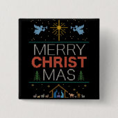 Religiöser Christlicher, hässlich fröhlicher Weihn Button (Vorderseite)