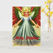 Religiöser Christlicher Vintager Engel Frohe Weihn Karte (Gelbe Blume)