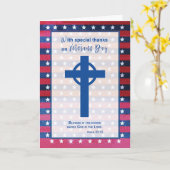 Religiöser Dank an Veteranen Day Blue Cross Karte (Gelbe Blume)