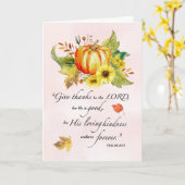 Religiöser Erntedank mit Watercolor Pumpkin Karte (Gelbe Blume)