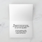 Religiöser erster Jahrestag des Verlusts von Ehema Karte (Innenseite)