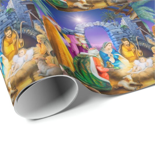 Religiöser Geburt Christisweihnachtsfeiertag Geschenkpapier (Rolleneckpunkt)