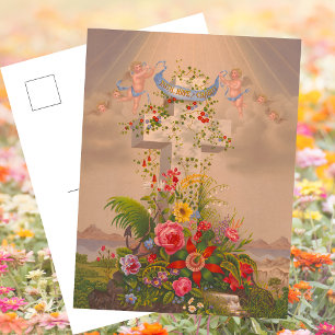 Religiöser Glaube Hoffnung Nächstenliebe Florales Feiertagspostkarte