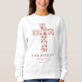 Religiöser Gott Frauen Blumenkreuz Sweatshirt (Vorderseite)