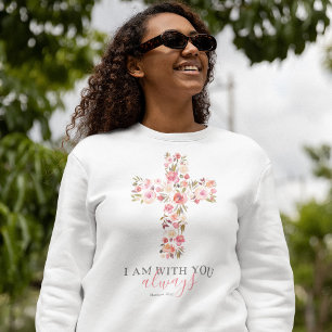 Religiöser Gott Frauen Blumenkreuz Sweatshirt