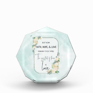 Religiöser Hochzeitstag Glaube Hoffnung Liebe Fotoblock