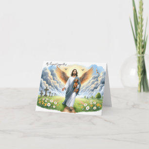Religiöser Hund verliert Beileid-Jesus mit Dackel Karte