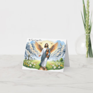 Religiöser Hund verliert Beileid-Jesus mit Dackel Karte