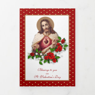 Religiöser Jesus Jungfrau Maria Vintage Valentinst Dreifach Gefaltete Karte