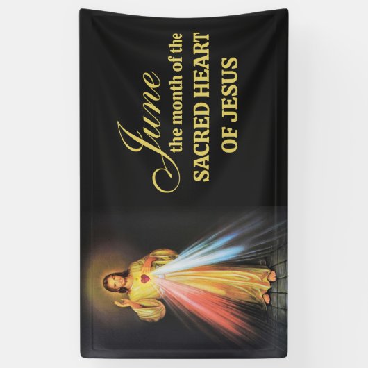Religiöser Juni Heiliges Herz Jesu Banner (Vertikal)