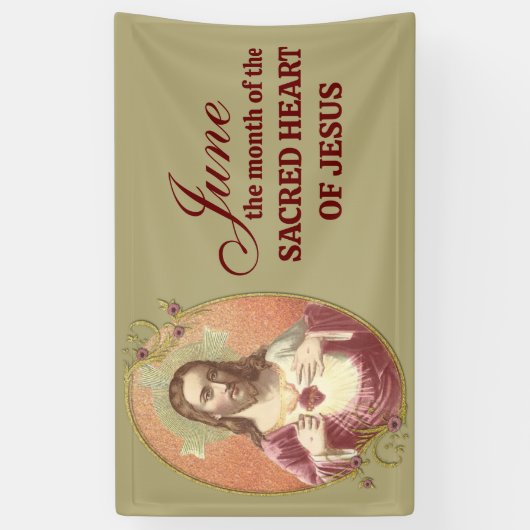 Religiöser Juni Heiliges Herz Jesu Banner (Vertikal)