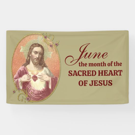 Religiöser Juni Heiliges Herz Jesu Banner (Horizontal)
