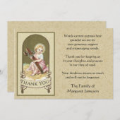 Religiöser katholischer Säugling Jesus Beileid Vie Dankeskarte (Vorne/Hinten)