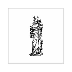 Religiöser katholischer St Joseph und Kind Jesus Gummistempel
