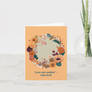 Religiöser Kranz aus strahlenden getrockneten Blum Karte