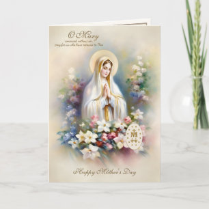 Religiöser Muttertag Virgin Mary Floral Karte
