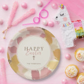 Religiöser Osterbrunch Moderner rosa Bläschen Pappteller (Party)