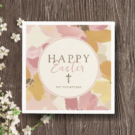 Religiöser Osterbrunch Moderner rosa Bläschen Serviette