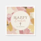 Religiöser Osterbrunch Moderner rosa Bläschen Serviette (Vorderseite)