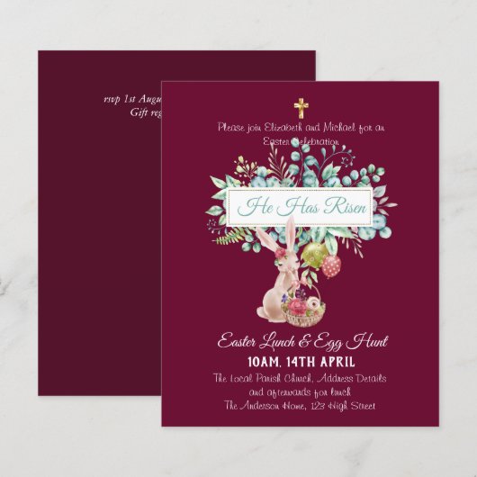 Religiöser Ostereinladungshaushalt (Vorne/Hinten)