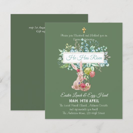 Religiöser Ostereinladungshaushalt (Vorne/Hinten)