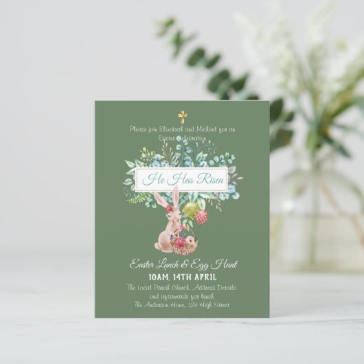 Religiöser Ostereinladungshaushalt (Stehend Vorderseite)