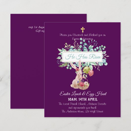 Religiöser Ostereinladungshaushalt (Vorne/Hinten)